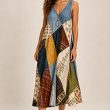 Elvíra | Vintage Patterned Midi Dress
