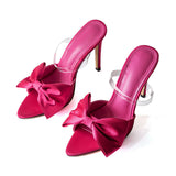Slingback lodičky na vysokom podpätku s mašľou