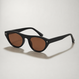 Round retro sunglasses with keyhole bridge